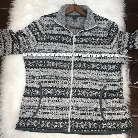 Eddie Bauer Women's Full Zip Jacket XL Gray Nordic Athletic Fit Pockets … - Picture 6 of 6